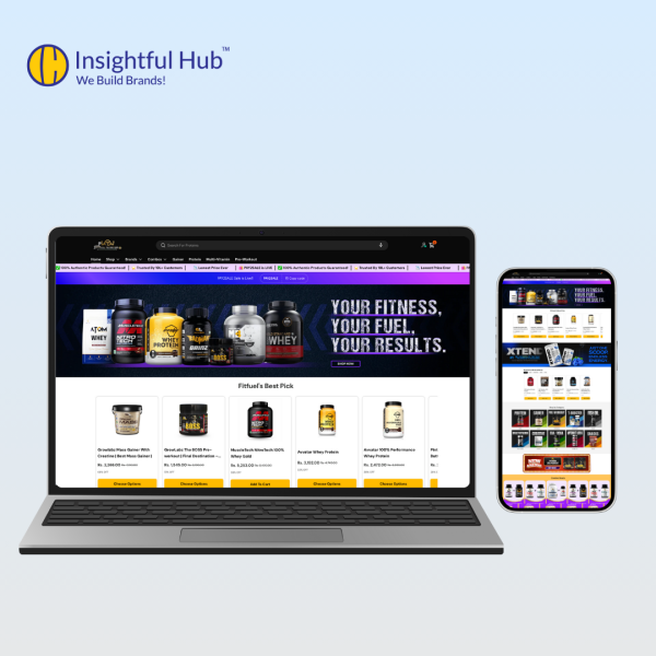 FitFuel Nutrition ecommerce website design portfolio by Insightful Hub